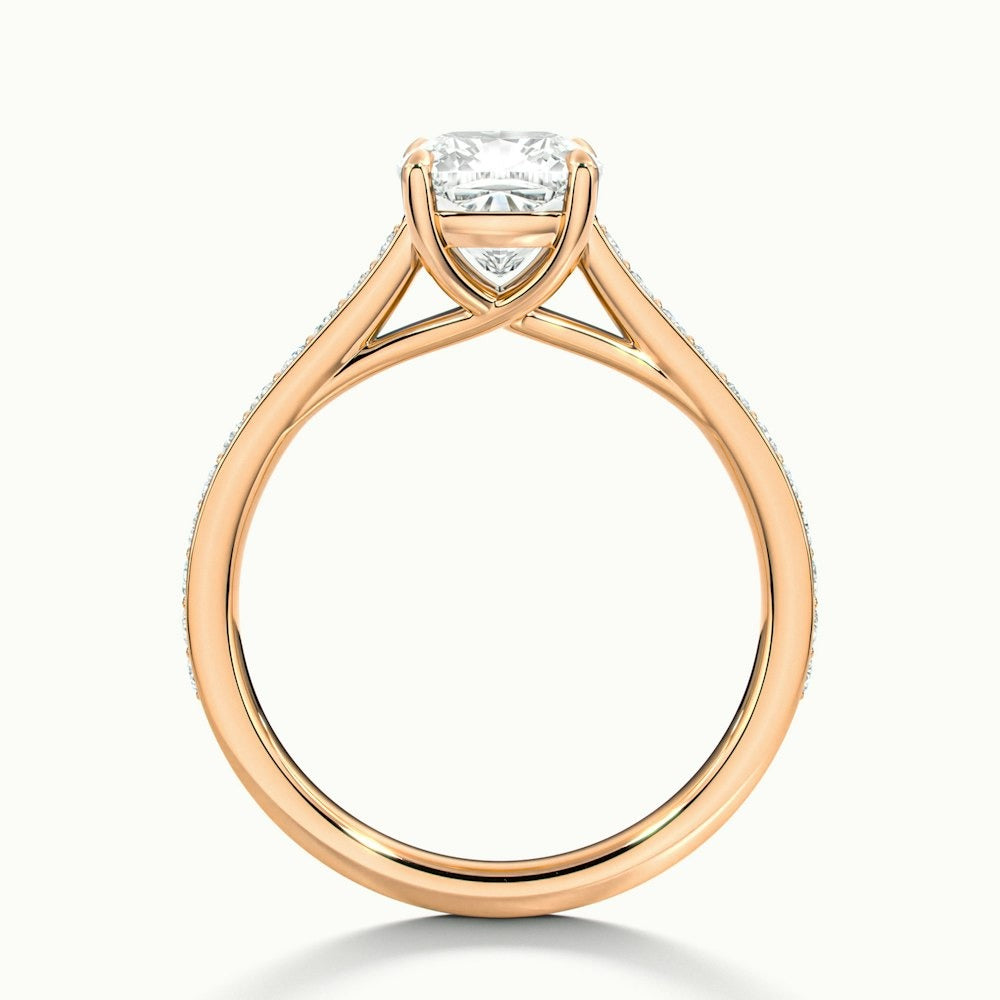 2.30 Ct In Round Bardot Scallop Engagement Ring