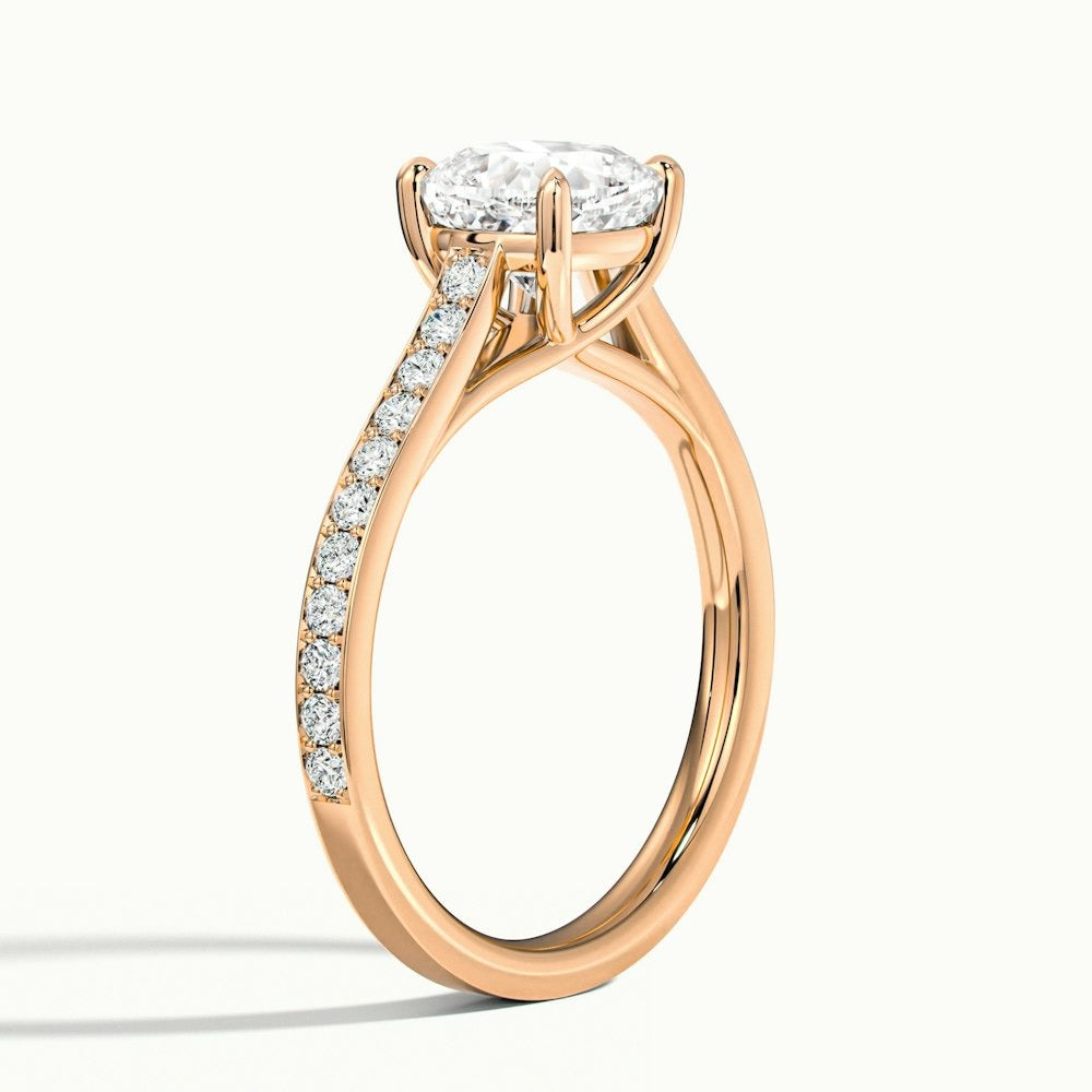 2.30 Ct In Round Bardot Scallop Engagement Ring