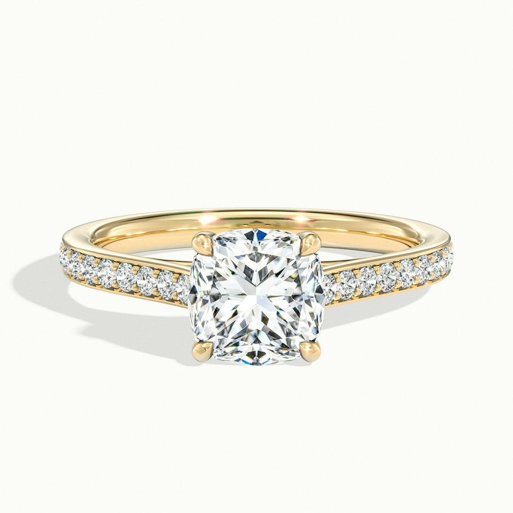 2.30 Ct In Round Bardot Scallop Engagement Ring