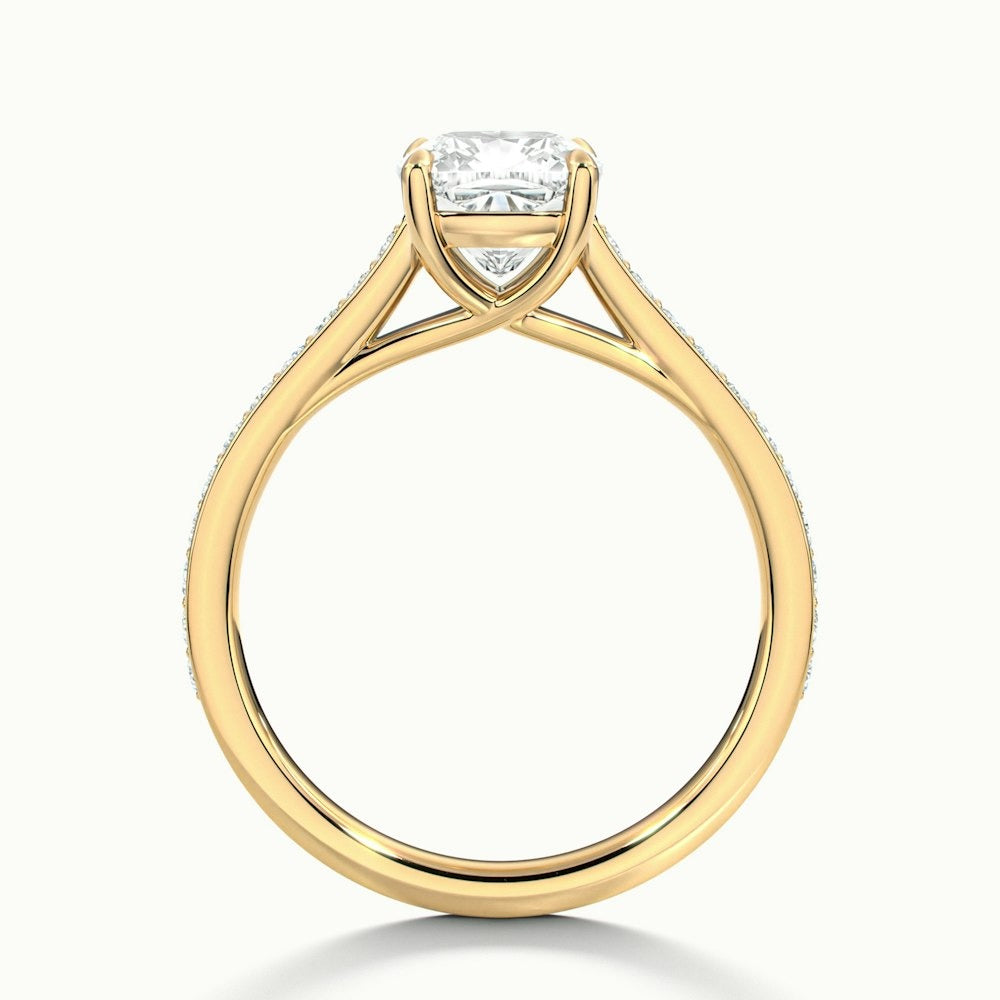 2.30 Ct In Round Bardot Scallop Engagement Ring