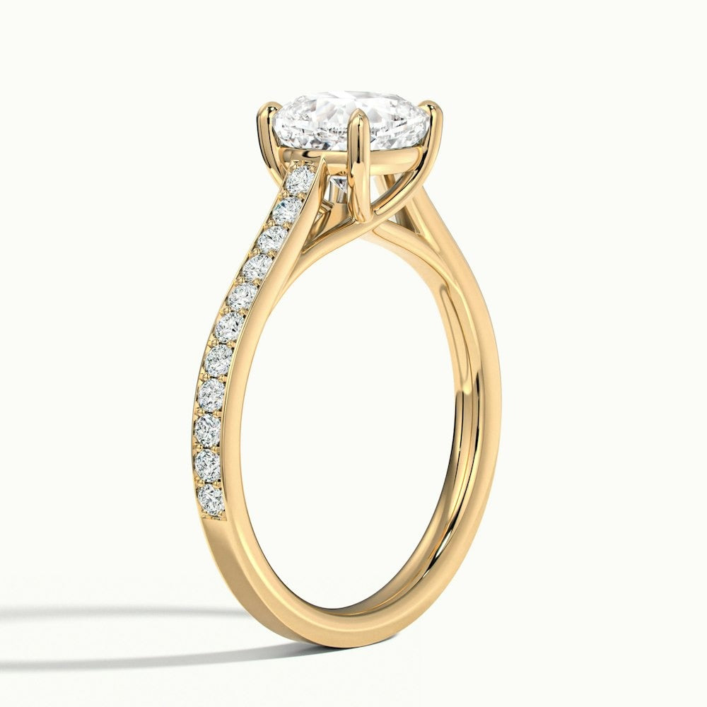 2.30 Ct In Round Bardot Scallop Engagement Ring