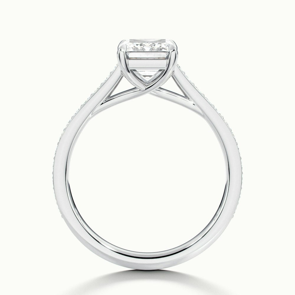 2.30 Ct In Emerald Bardot Scallop Engagement Ring