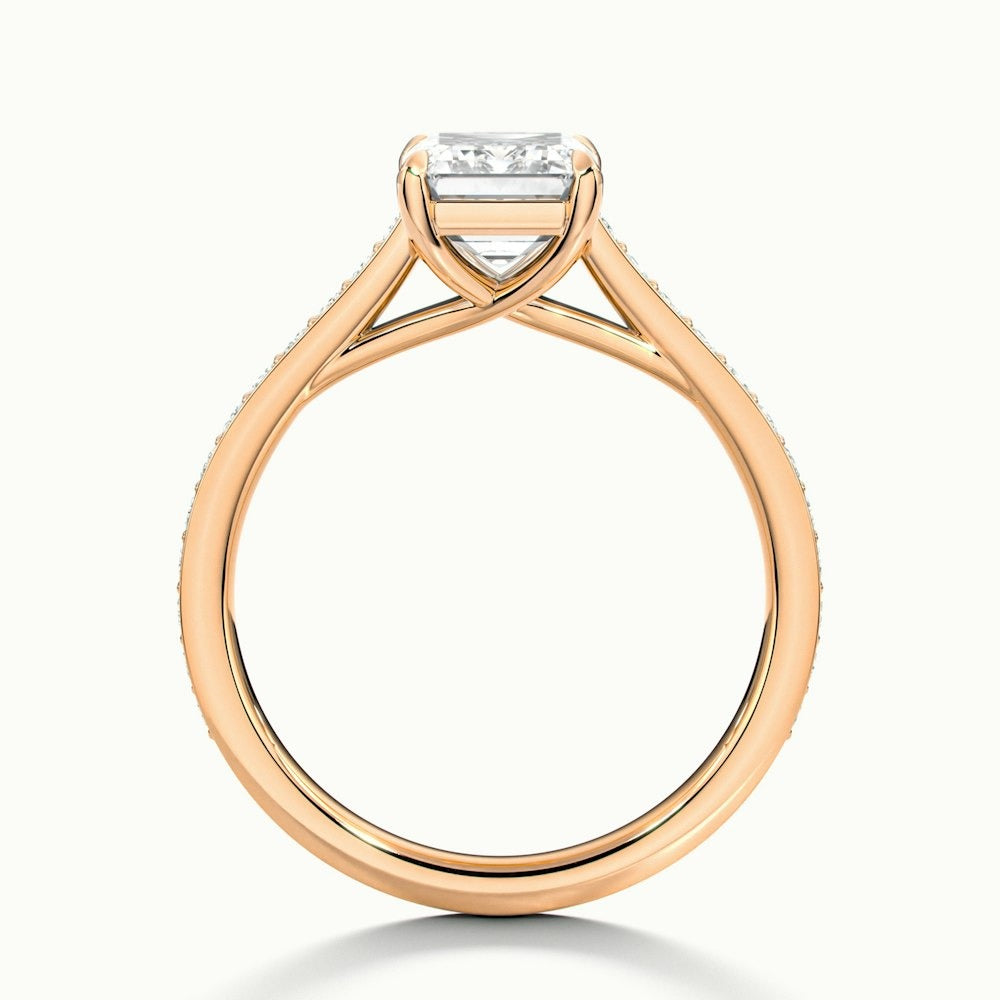 2.30 Ct In Emerald Bardot Scallop Engagement Ring