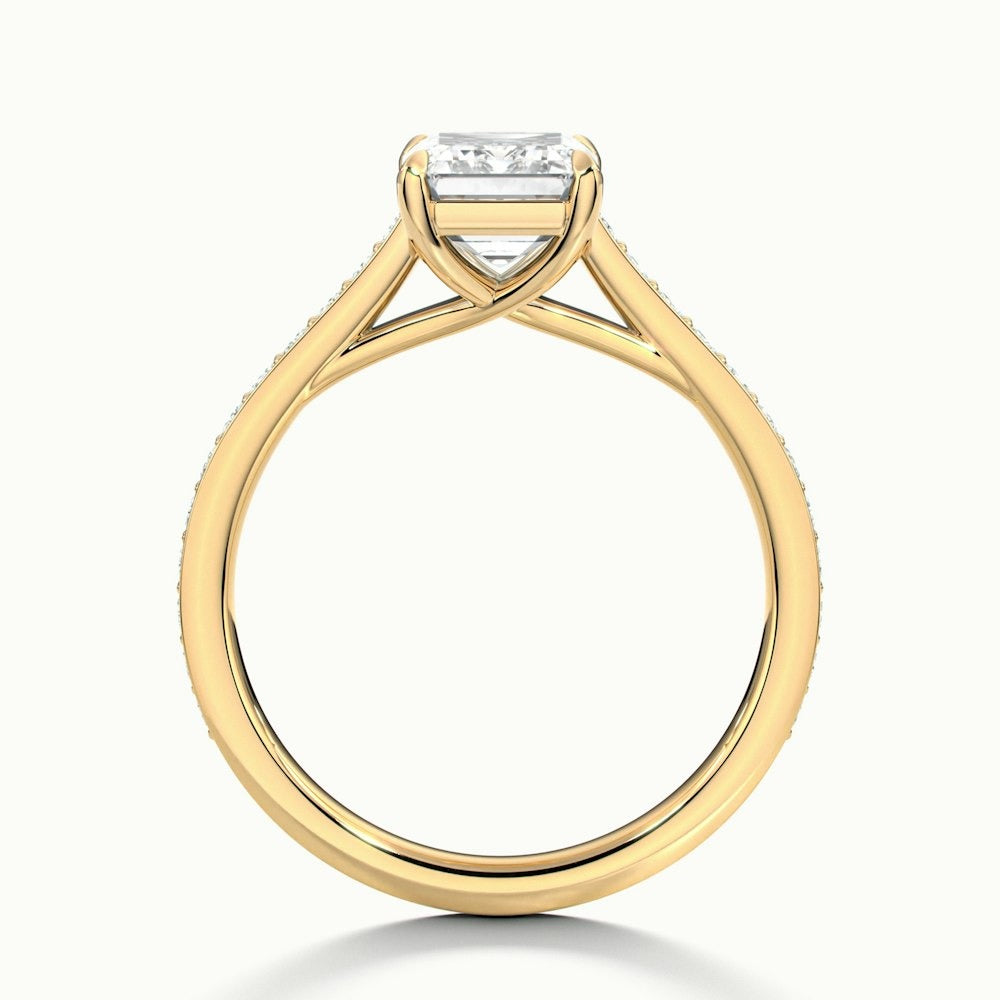 2.30 Ct In Emerald Bardot Scallop Engagement Ring