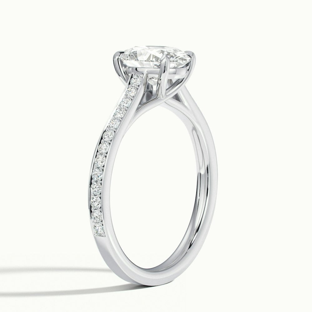 2.30 Ct In Round Bardot Scallop Engagement Ring
