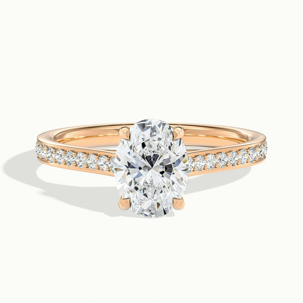 2.30 Ct In Round Bardot Scallop Engagement Ring