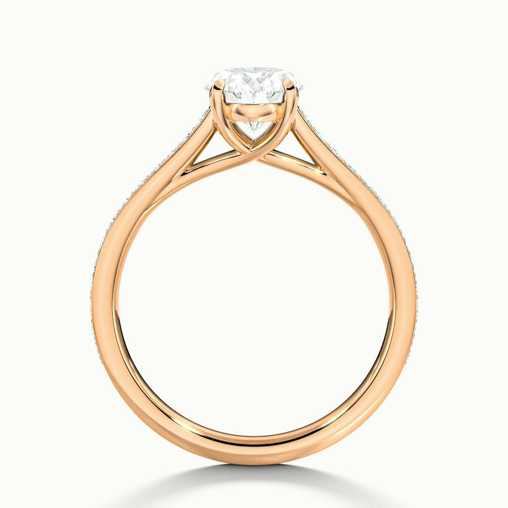 2.30 Ct In Round Bardot Scallop Engagement Ring