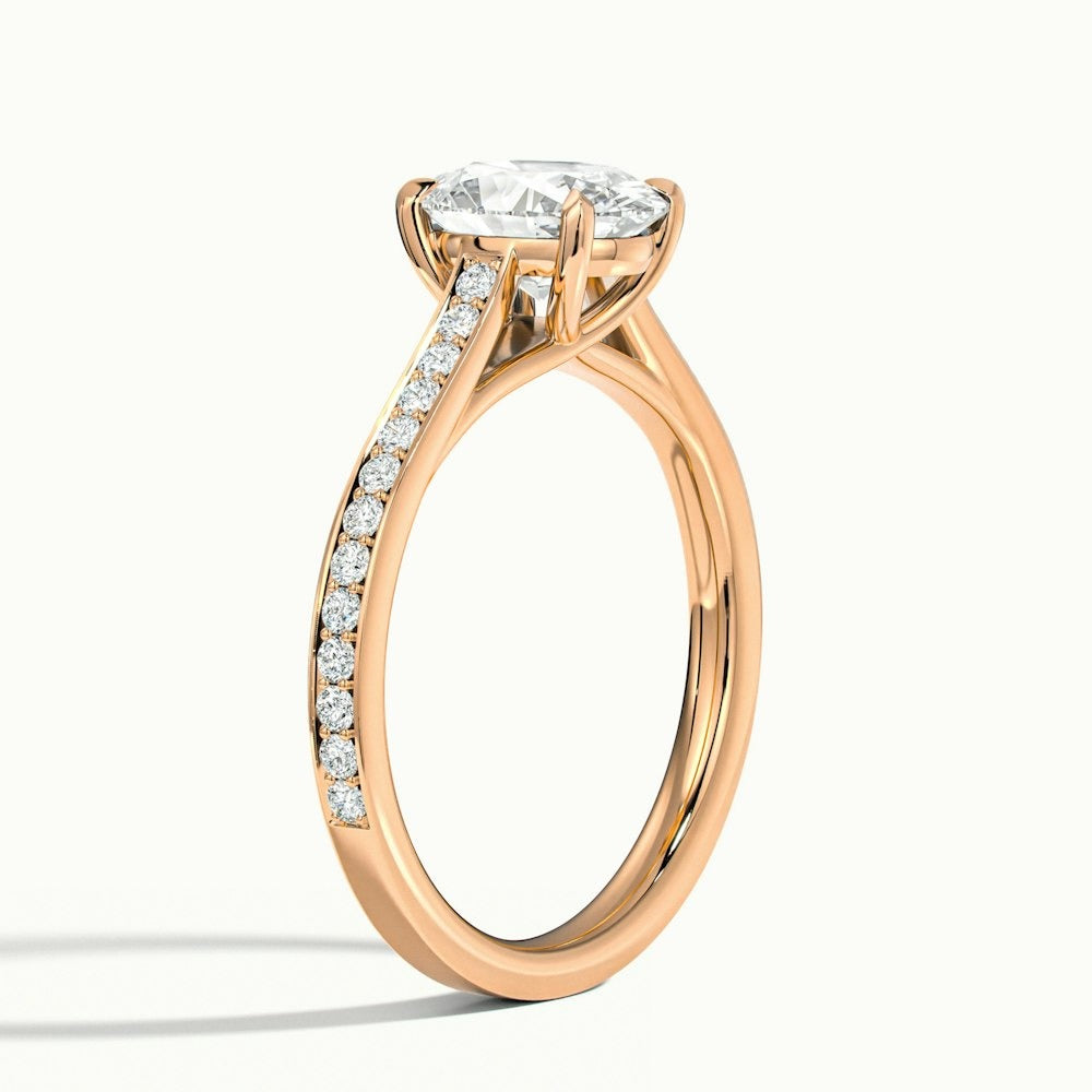 2.30 Ct In Round Bardot Scallop Engagement Ring
