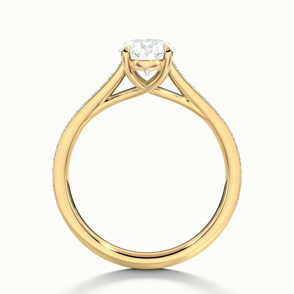 2.30 Ct In Round Bardot Scallop Engagement Ring