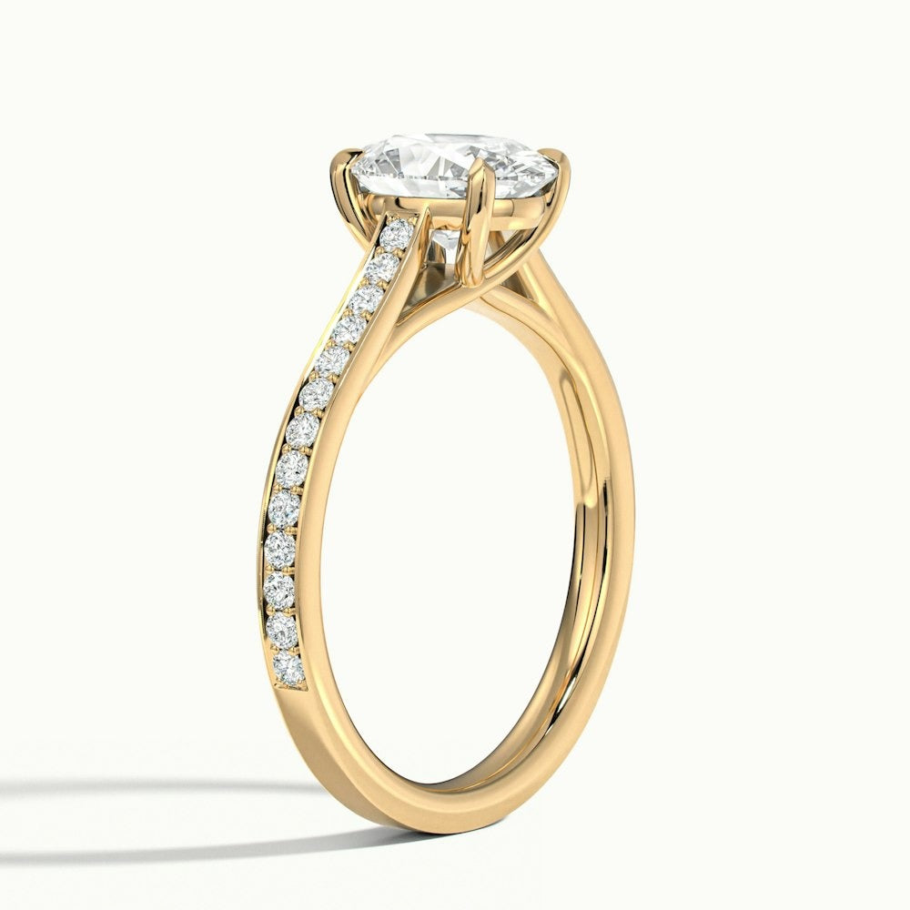 2.30 Ct In Round Bardot Scallop Engagement Ring
