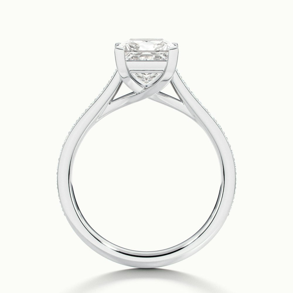 2.30 Ct In Princess Bardot Scallop Engagement Ring