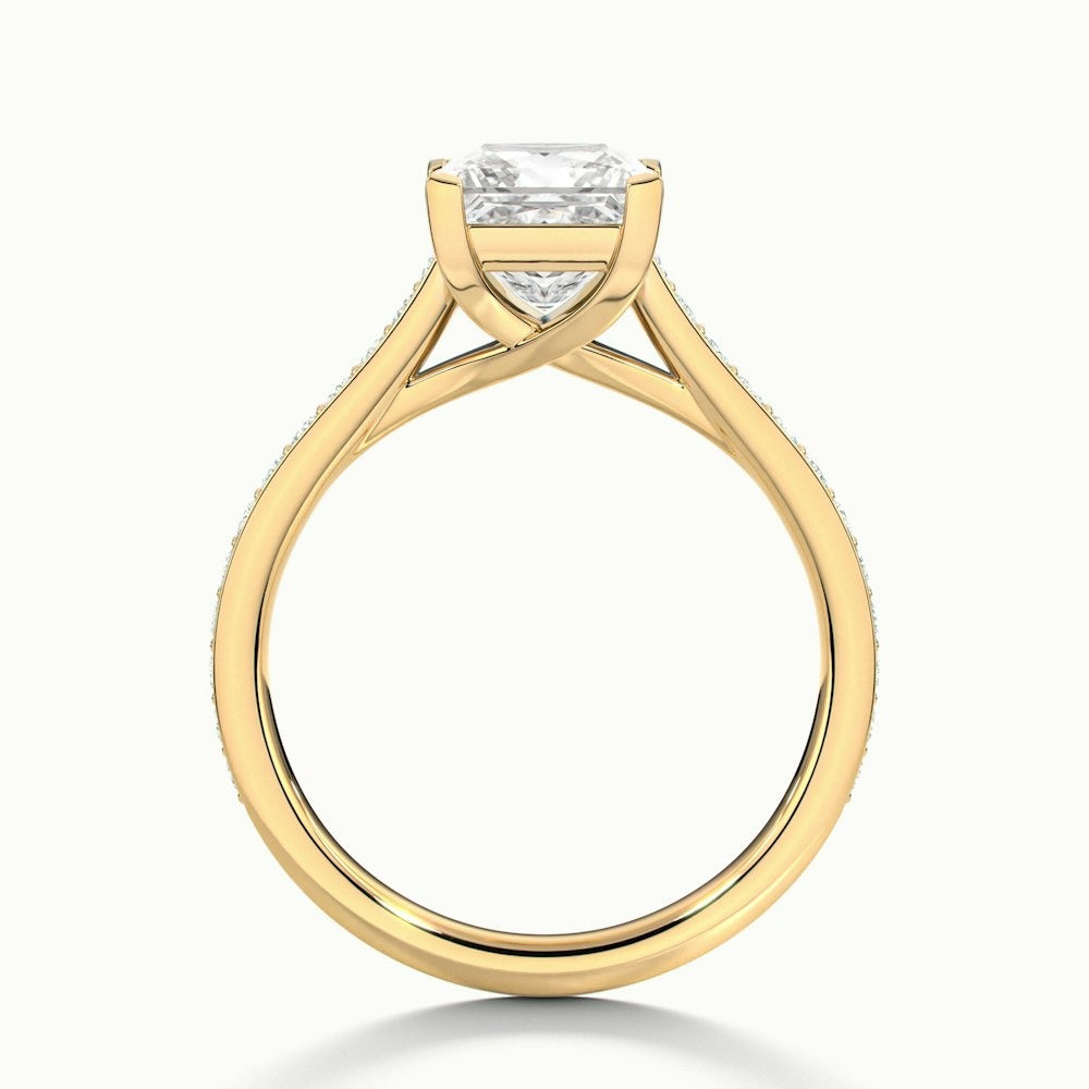 2.30 Ct In Princess Bardot Scallop Engagement Ring