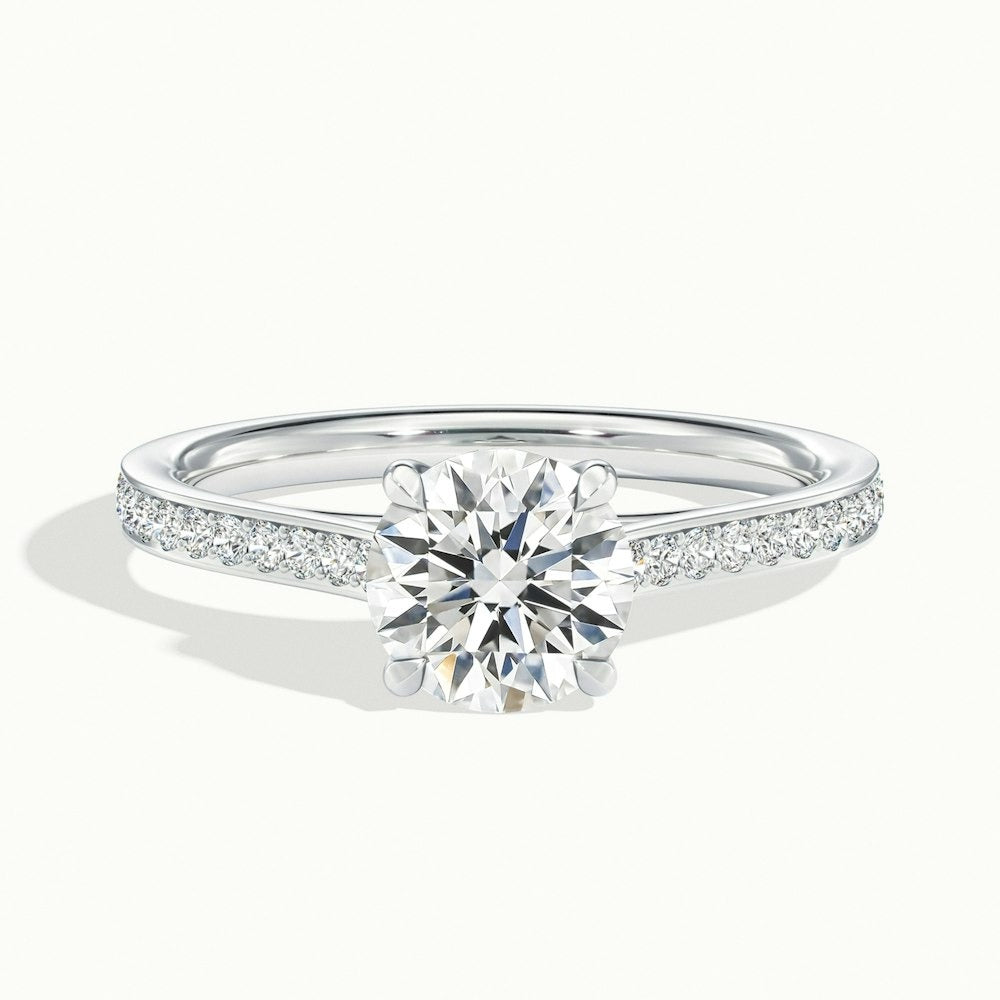 2.30 Ct In Round Bardot Scallop Engagement Ring
