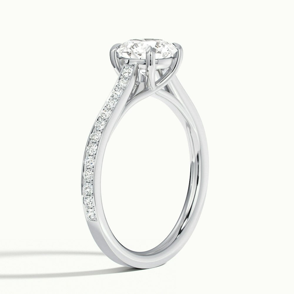 2.30 Ct In Round Bardot Scallop Engagement Ring