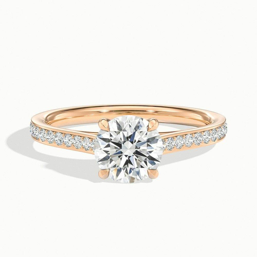2.30 Ct In Round Bardot Scallop Engagement Ring