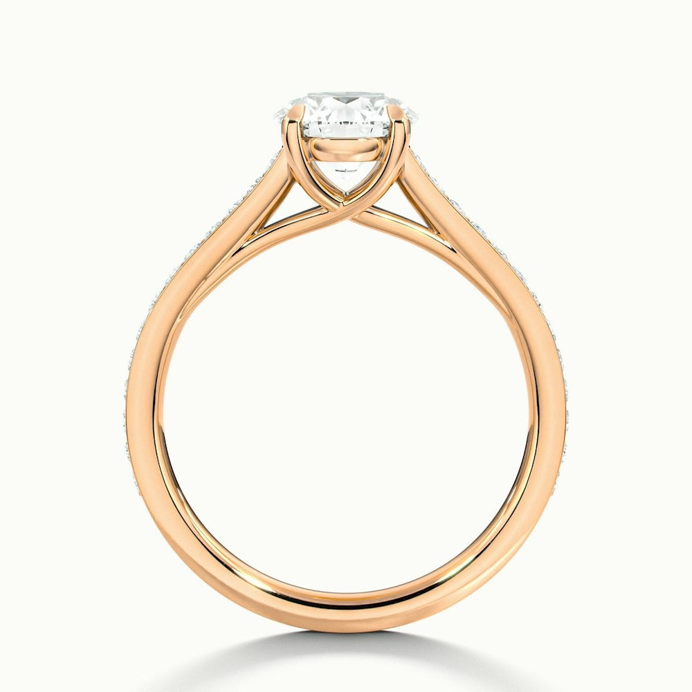 2.30 Ct In Round Bardot Scallop Engagement Ring
