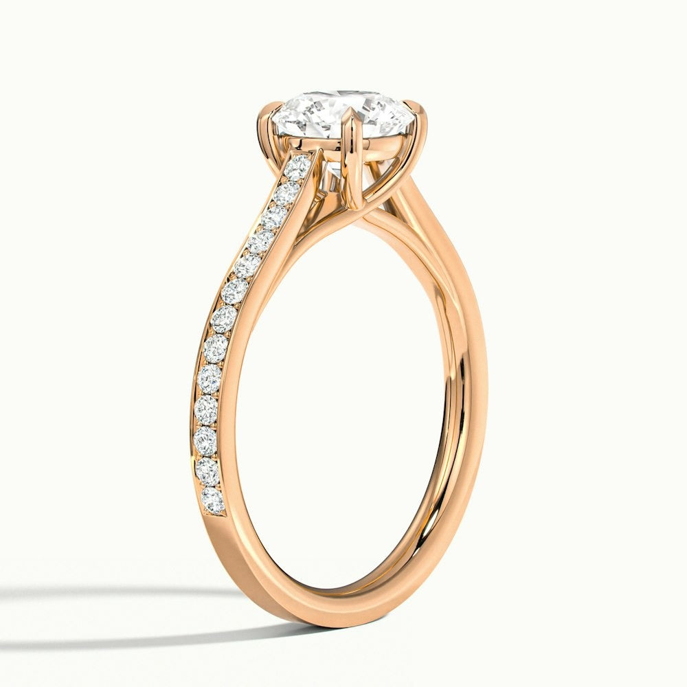 2.30 Ct In Round Bardot Scallop Engagement Ring