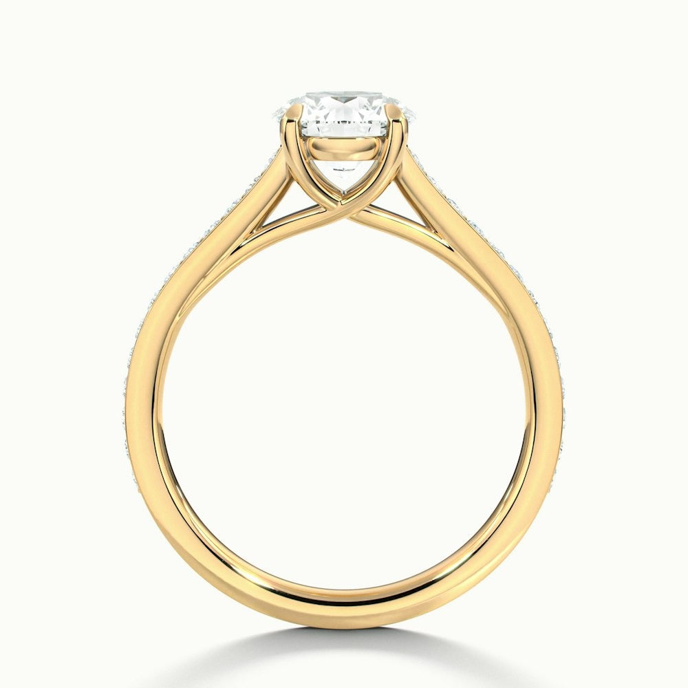 2.30 Ct In Round Bardot Scallop Engagement Ring