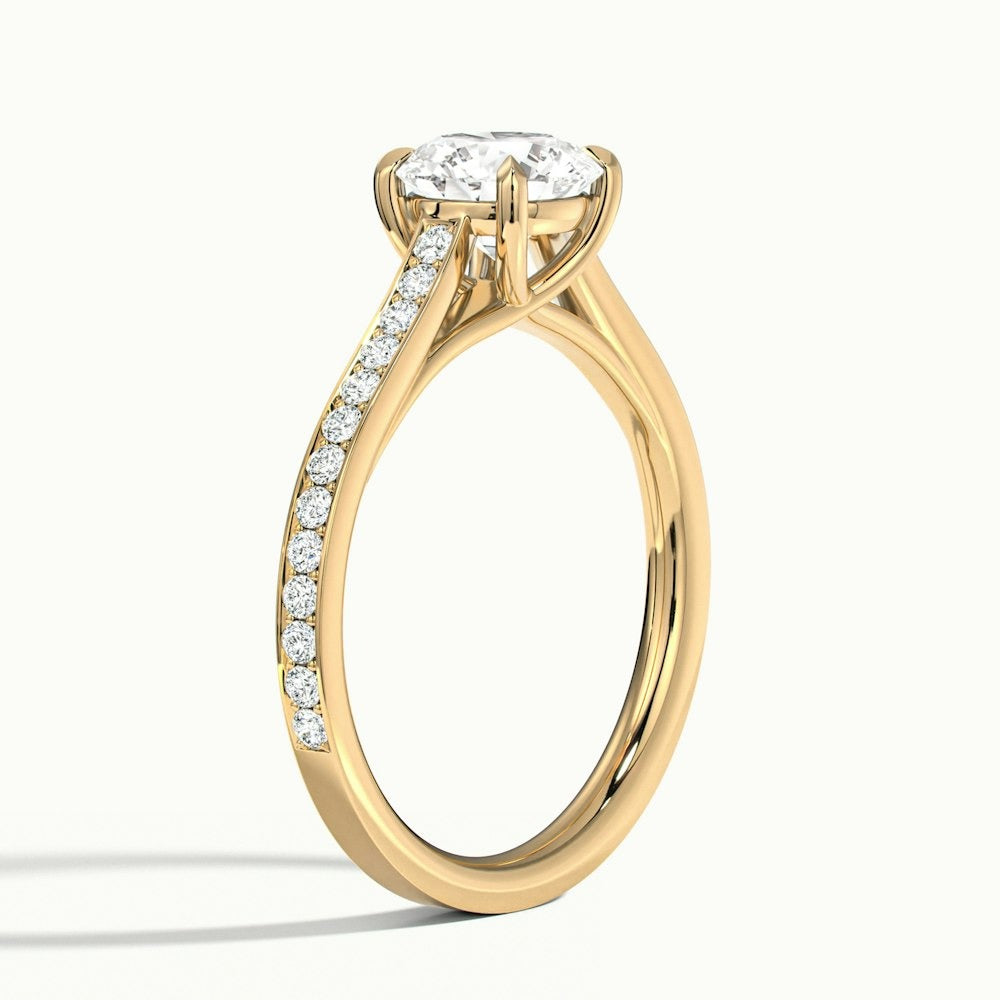 2.30 Ct In Round Bardot Scallop Engagement Ring