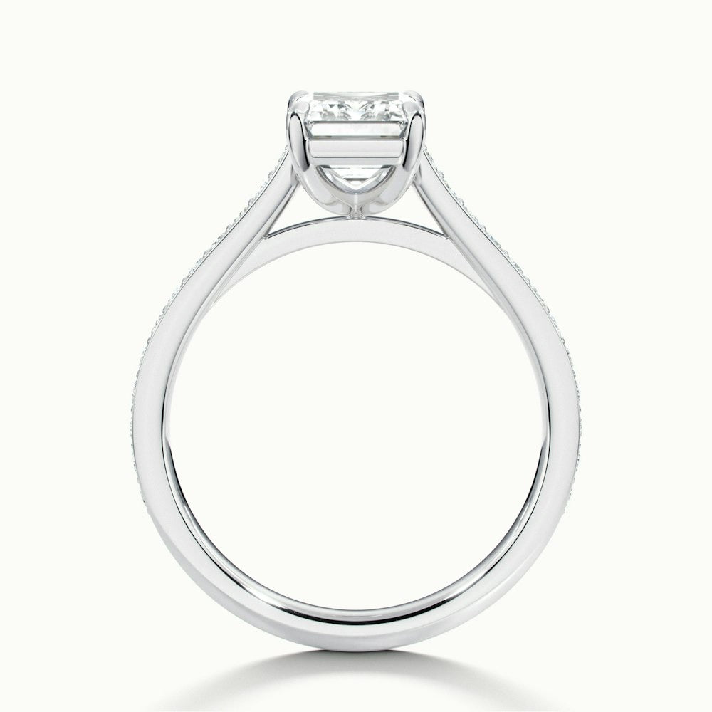2.50 Ct In Emerald Bardot Scallop Engagement Ring