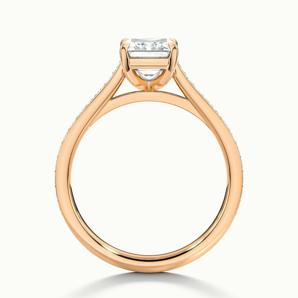 2.50 Ct In Emerald Bardot Scallop Engagement Ring