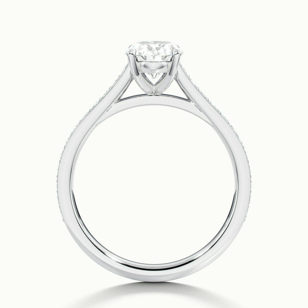 2.50 Ct In Oval Bardot Scallop Engagement Ring