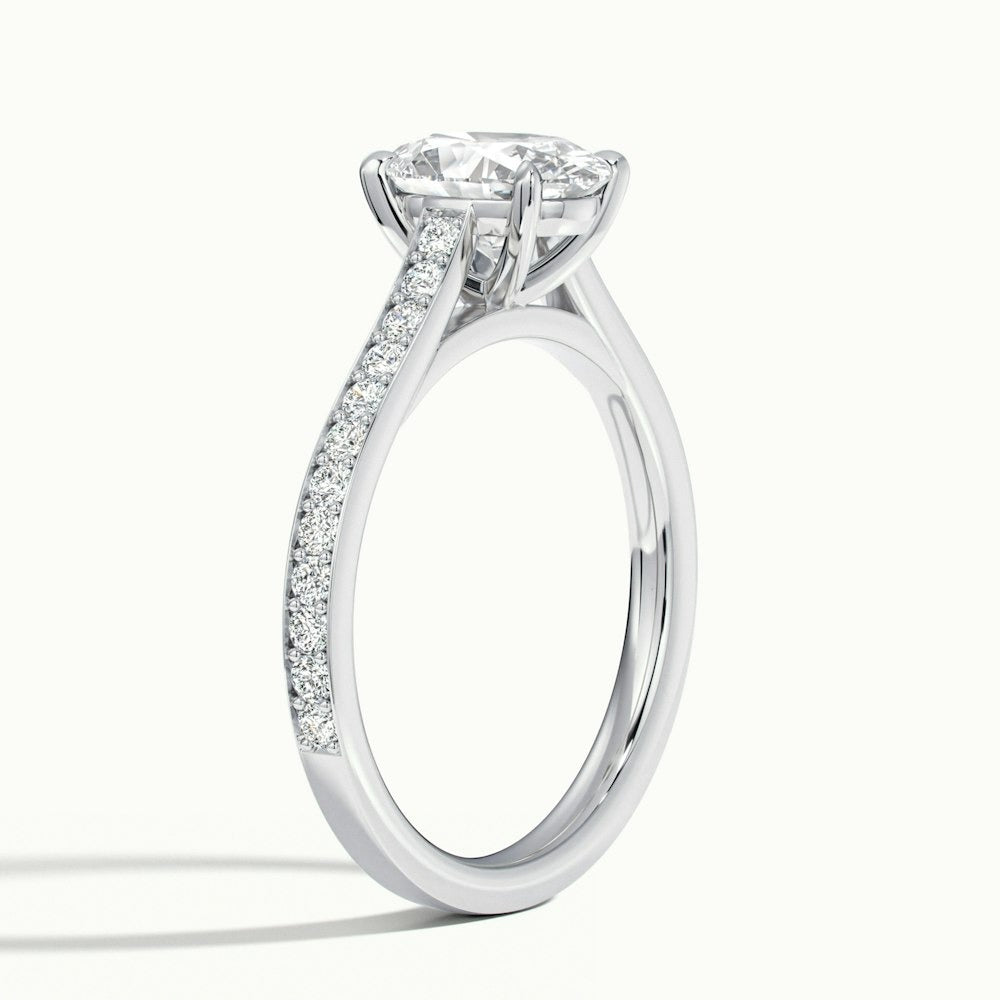 2.50 Ct In Oval Bardot Scallop Engagement Ring