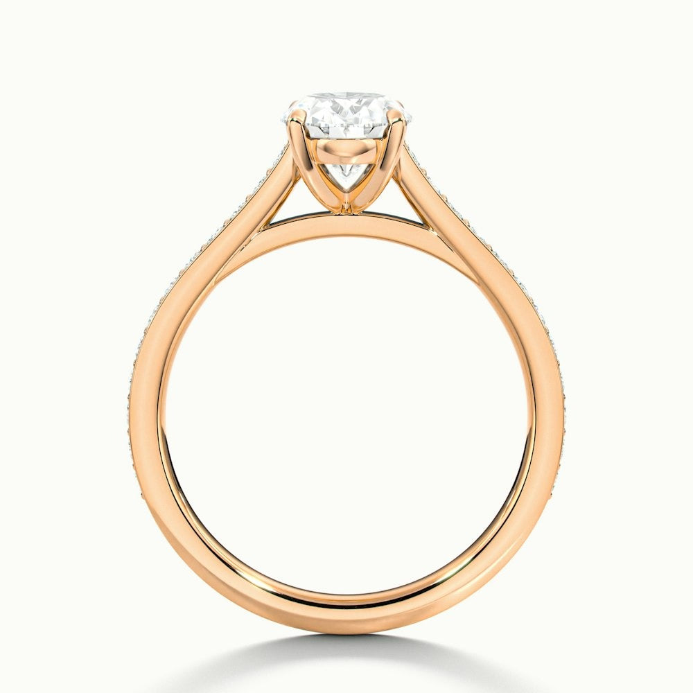 2.50 Ct In Oval Bardot Scallop Engagement Ring