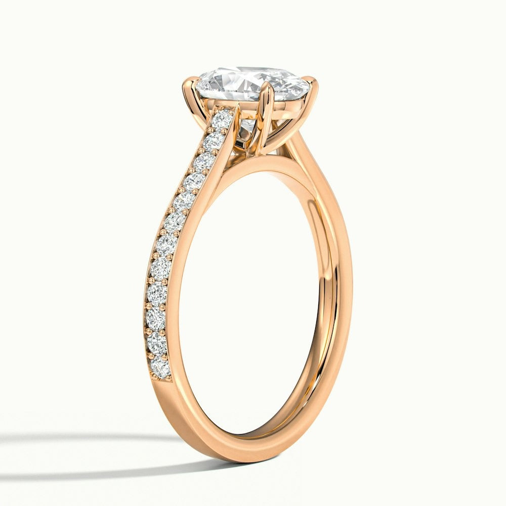 2.50 Ct In Oval Bardot Scallop Engagement Ring