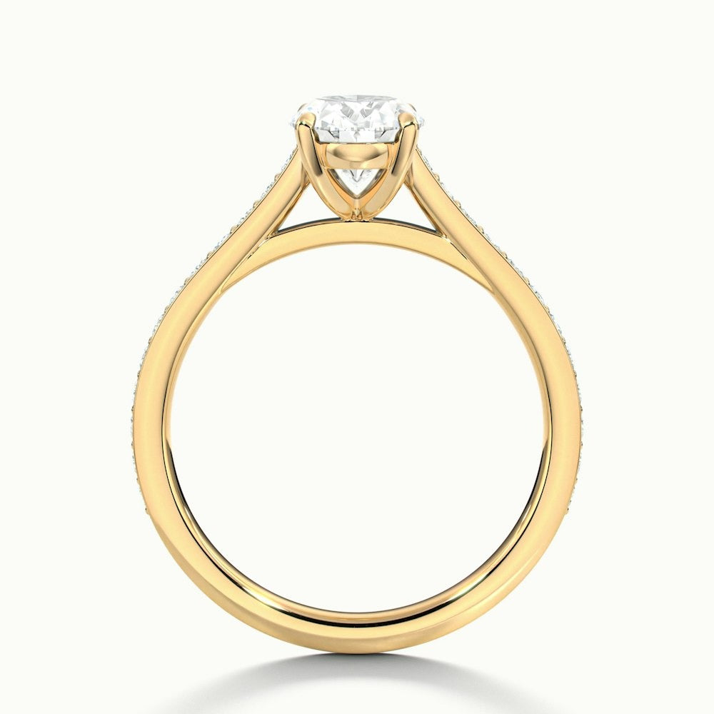 2.50 Ct In Oval Bardot Scallop Engagement Ring