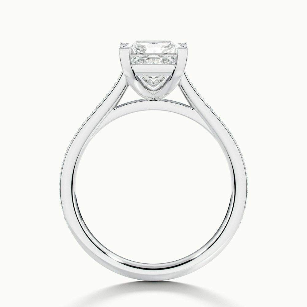 2.50 Ct In Princess Bardot Scallop Engagement Ring