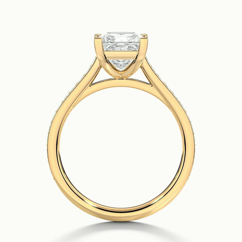 2.50 Ct In Princess Bardot Scallop Engagement Ring