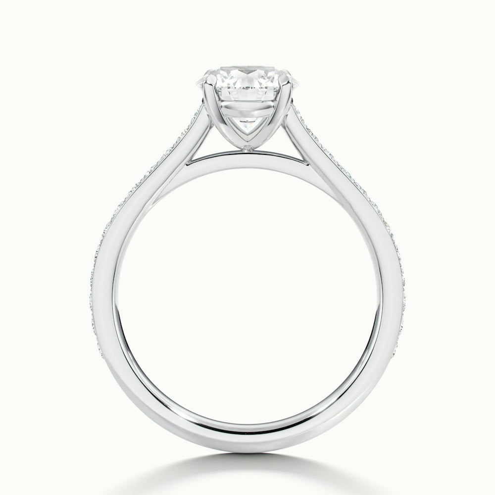 2.50 Ct In Round Bardot Scallop Engagement Ring