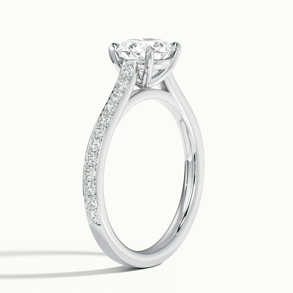 2.50 Ct In Round Bardot Scallop Engagement Ring