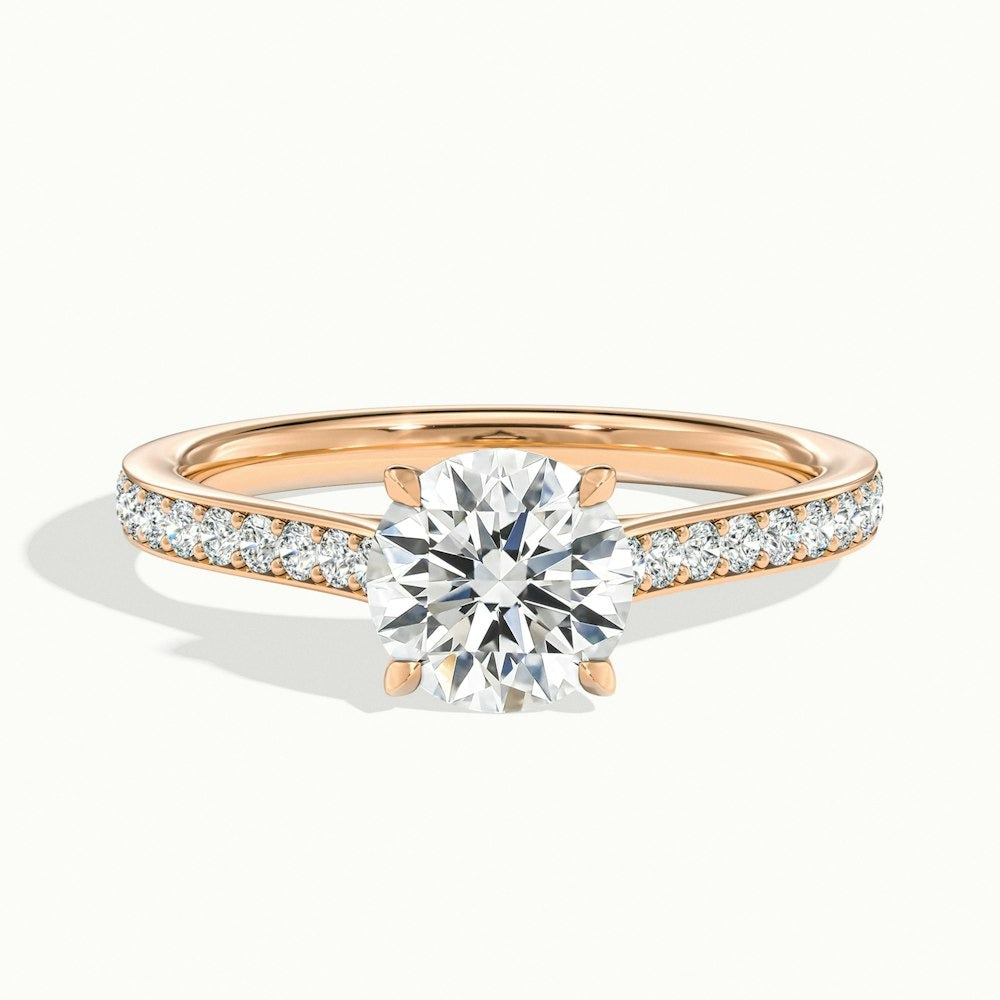 2.50 Ct In Round Bardot Scallop Engagement Ring