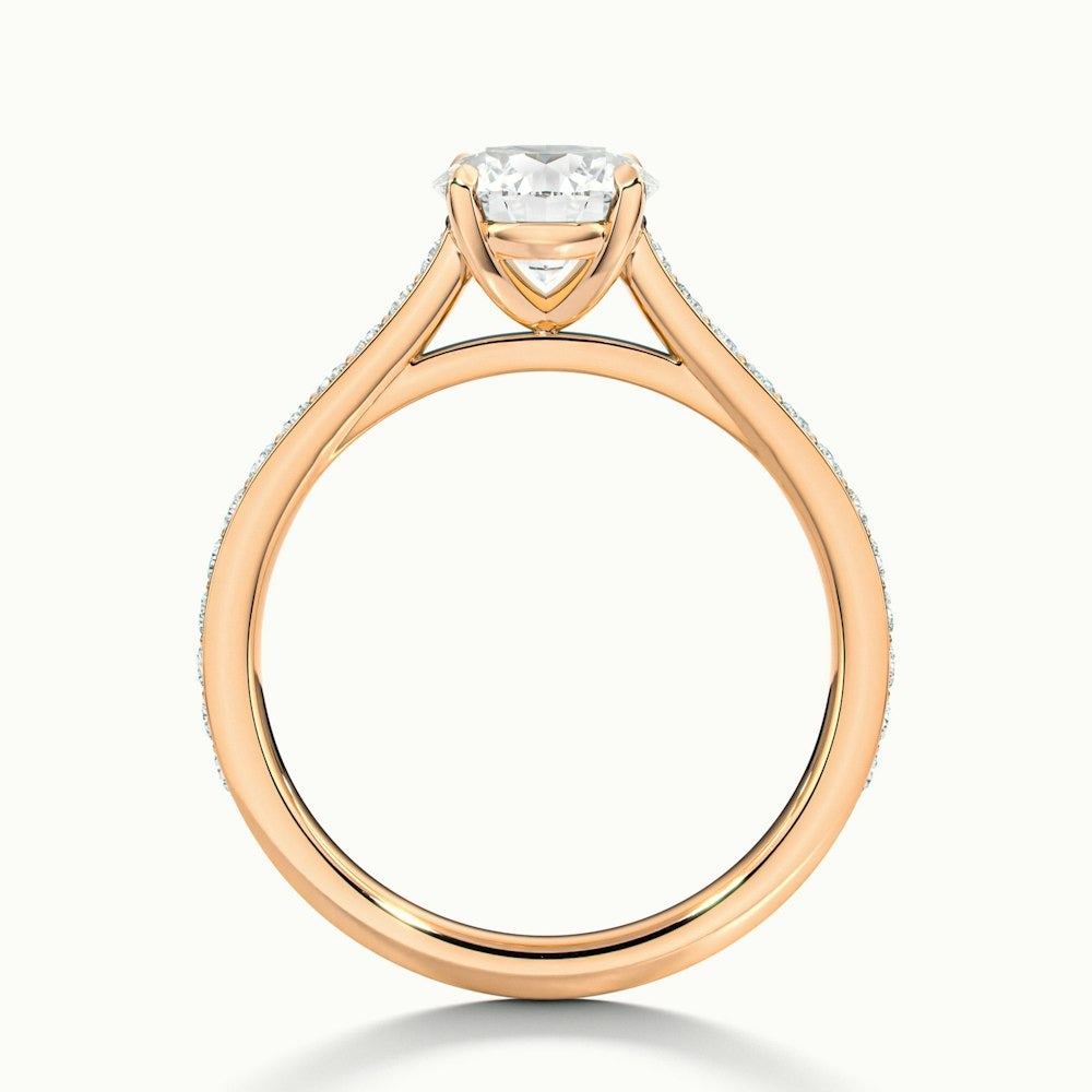 2.50 Ct In Round Bardot Scallop Engagement Ring