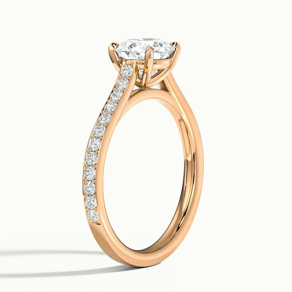 2.50 Ct In Round Bardot Scallop Engagement Ring