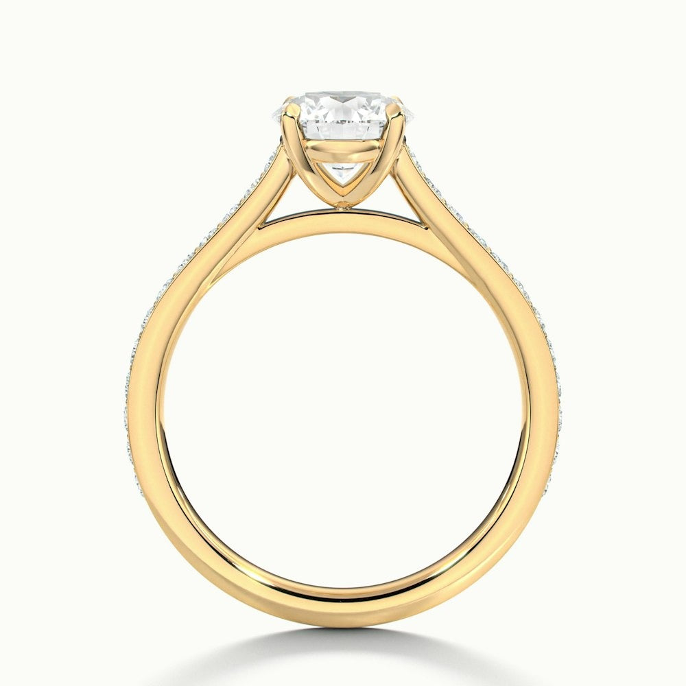 2.50 Ct In Round Bardot Scallop Engagement Ring