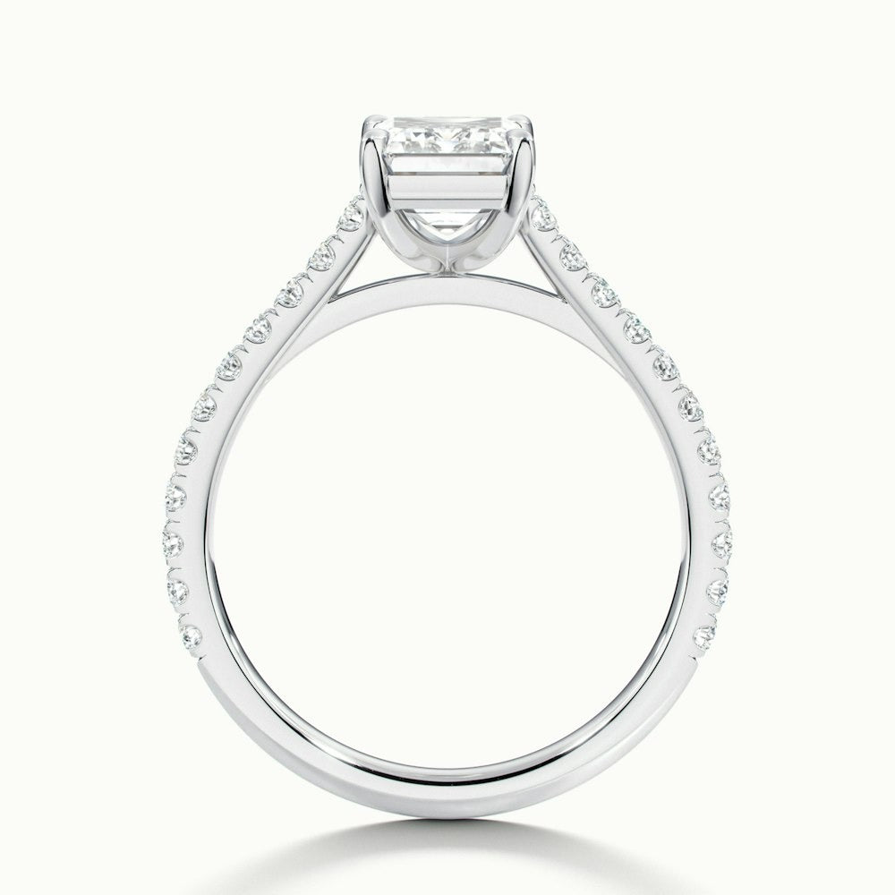 2.40 Ct In Emerald Bardot Scallop Engagement Ring