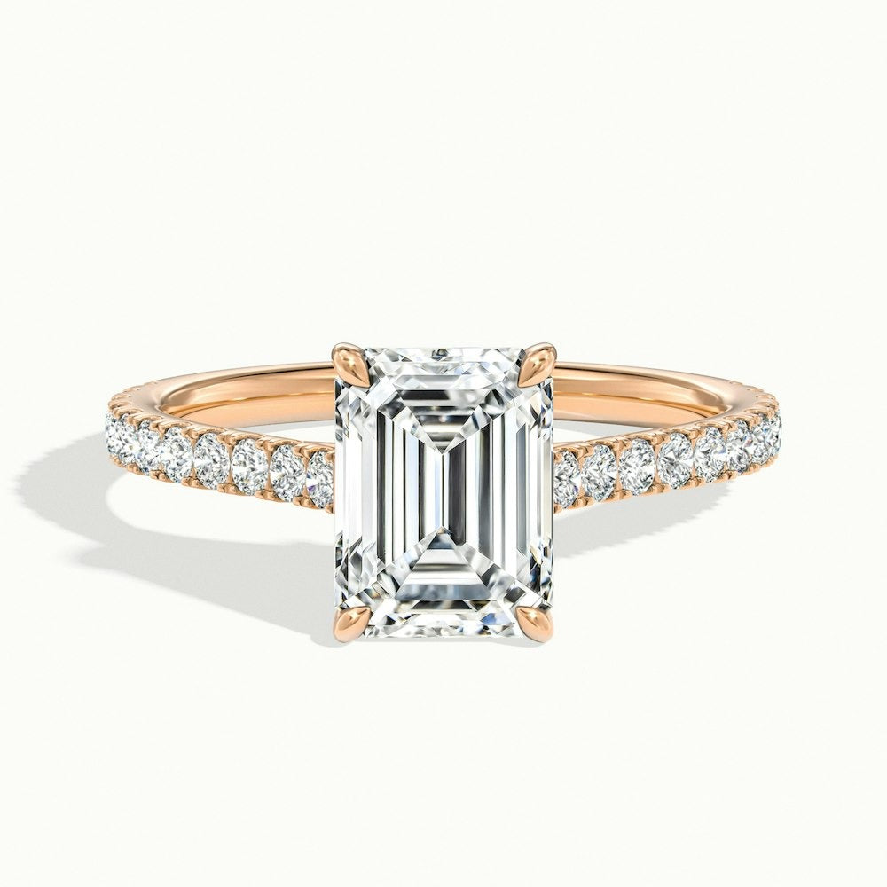 2.40 Ct In Princess Bardot Scallop Engagement Ring