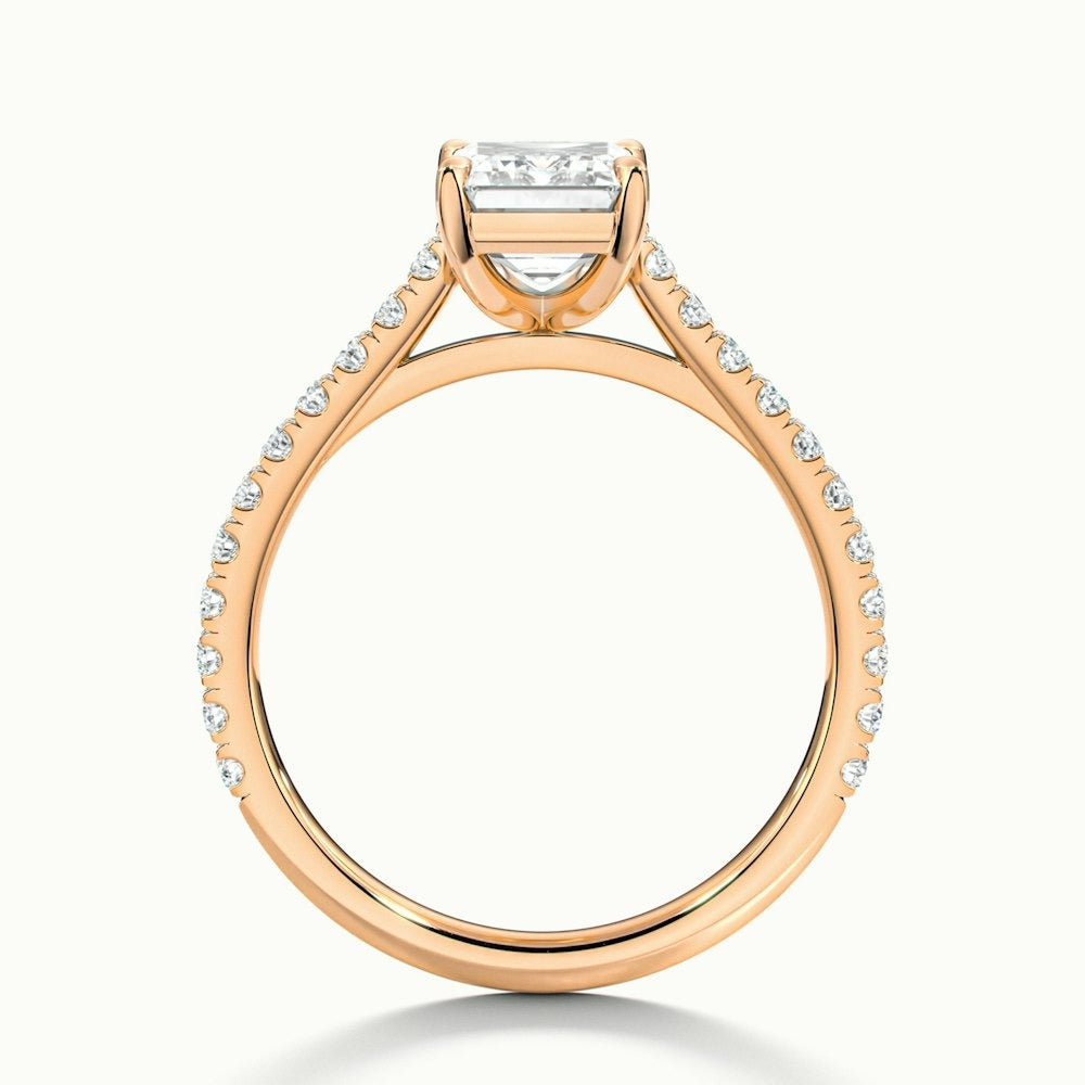 2.40 Ct In Emerald Bardot Scallop Engagement Ring