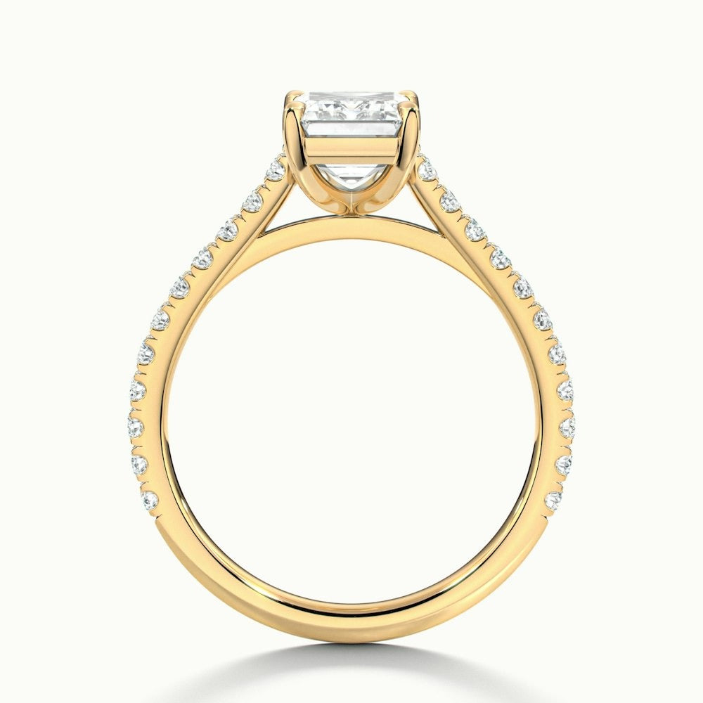 2.40 Ct In Emerald Bardot Scallop Engagement Ring