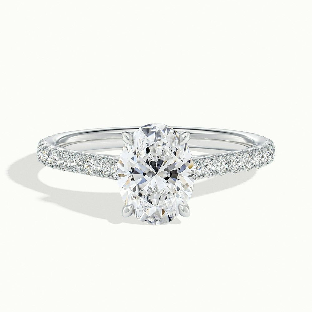 2.40 Ct In Oval Bardot Scallop Engagement Ring