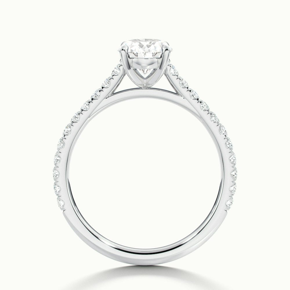 2.40 Ct In Oval Bardot Scallop Engagement Ring
