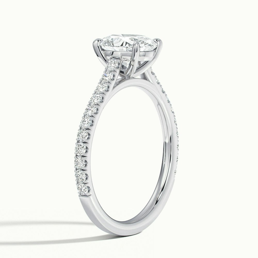 2.40 Ct In Oval Bardot Scallop Engagement Ring