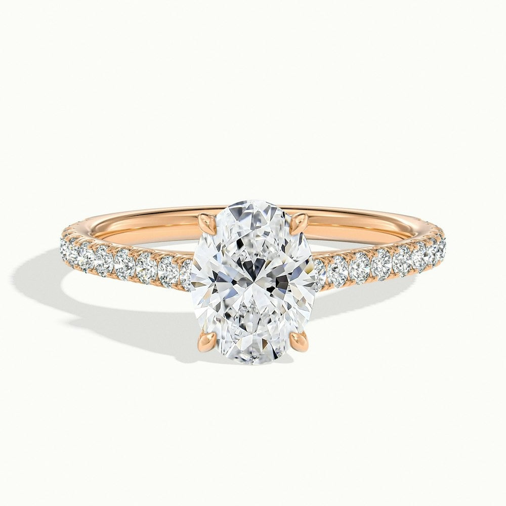 2.40 Ct In Cushion Bardot Scallop Engagement Ring