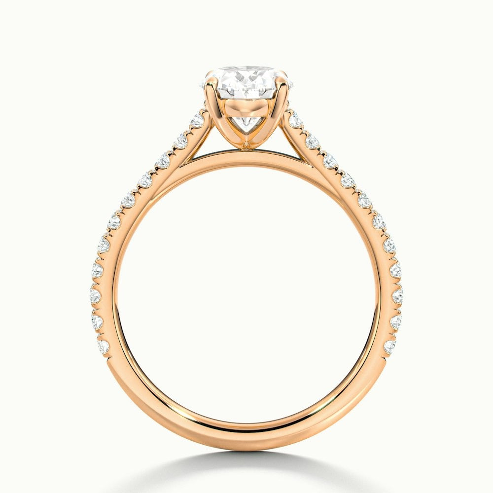 2.40 Ct In Oval Bardot Scallop Engagement Ring