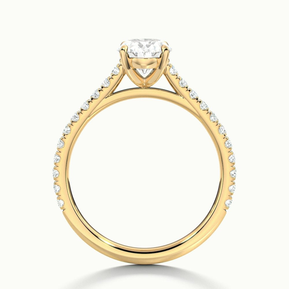 2.40 Ct In Oval Bardot Scallop Engagement Ring