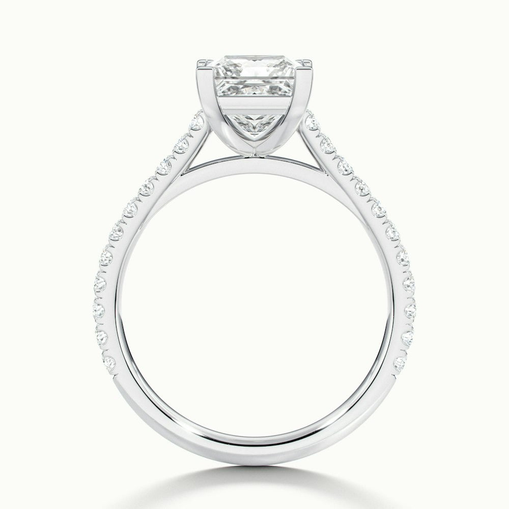 2.40 Ct In Princess Bardot Scallop Engagement Ring