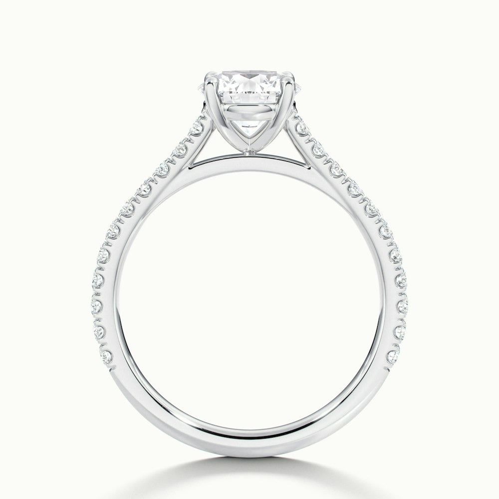 2.40 Ct In Round Bardot Scallop Engagement Ring
